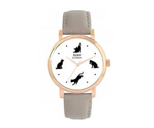 Toff London Curious Cats Watch Ladies 38mm Case 3atm Water Resistant Custom Designed Quartz Movement Luxury Fashionable