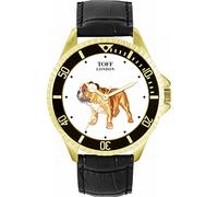Toff London English Bulldog Dog Mens Wrist Watch 42mm Case Custom Design