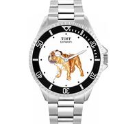 Toff London English Bulldog Dog Mens Wrist Watch 42mm Case Custom Design