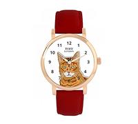 Toff London Ginger Bengal Cat Head Watch Ladies 38mm Case 3atm Water Resistant Custom Designed Quartz Movement Luxury Fashionable