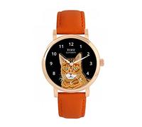 Toff London Ginger Bengal Cat Head Watch Ladies 38mm Case 3atm Water Resistant Custom Designed Quartz Movement Luxury Fashionable