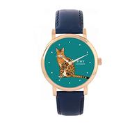 Toff London Ginger Bengal Cat Watch Ladies 38mm Case 3atm Water Resistant Custom Designed Quartz Movement Luxury Fashionable