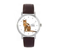 Toff London Ginger Bengal Cat Watch Ladies 38mm Case 3atm Water Resistant Custom Designed Quartz Movement Luxury Fashionable