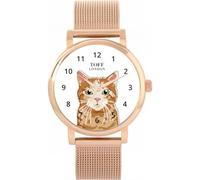 Toff London Ginger Tabby Cat Watch Ladies 38mm Case 3atm Water Resistant Custom Designed Quartz Movement Luxury Fashionable