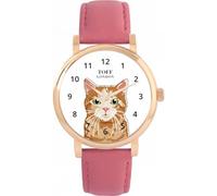 Toff London Ginger Tabby Cat Watch Ladies 38mm Case 3atm Water Resistant Custom Designed Quartz Movement Luxury Fashionable