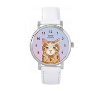 Toff London Ginger Tabby Cat Watch Ladies 38mm Case 3atm Water Resistant Custom Designed Quartz Movement Luxury Fashionable
