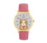 Toff London Ginger Tabby Cat Watch Ladies 38mm Case 3atm Water Resistant Custom Designed Quartz Movement Luxury Fashionable