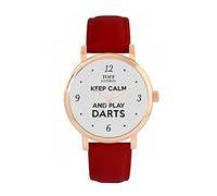 Toff London Grey Keep Calm and Play Darts Batons Watch Ladies 38mm Case 3atm Water Resistant Custom Designed Quartz Movement Luxury Fashionable