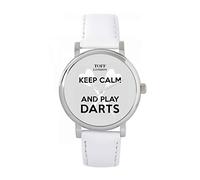 Toff London Grey Keep Calm and Play Darts Watch Ladies 38mm Case 3atm Water Resistant Custom Designed Quartz Movement Luxury Fashionable