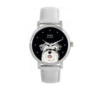 Toff London Grey Miniature Schnauzer Dog Watch Ladies 38mm Case 3atm Water Resistant Custom Designed Quartz Movement Luxury Fashionable