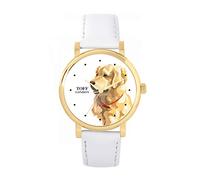 Toff London Ladies Beige Golden Retriever Dog Head Watch