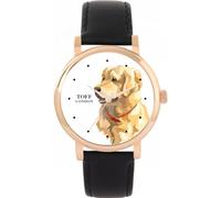 Toff London Ladies Beige Golden Retriever Dog Head Watch