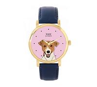 Toff London Ladies Beige Jack Russell Terrier Dog Head Watch