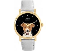 Toff London Ladies Beige Jack Russell Terrier Dog Head Watch