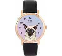 Toff London Ladies Beige Siamese Cat Head Watch