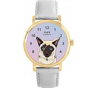 Toff London Ladies Beige Siamese Cat Head Watch