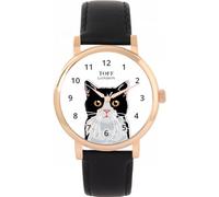 Toff London Ladies Black and White Cat Head Watch