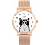 Toff London Ladies Black and White Cat Head Watch