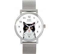Toff London Ladies Black and White Cat Head Watch