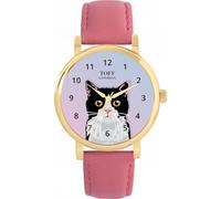 Toff London Ladies Black and White Cat Head Watch