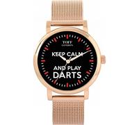 Toff London Ladies Black Keep Calm and Play Darts Red Batons Watch