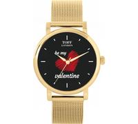 Toff London Ladies Black with Red Heart Be My Valentine Watch