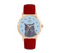Toff London Ladies Blue British Shorthair Cat Head Watch