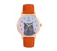 Toff London Ladies Blue British Shorthair Cat Head Watch