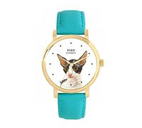 Toff London Ladies Blue Cornish Rex Cat Head Watch