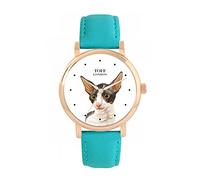 Toff London Ladies Blue Cornish Rex Cat Head Watch