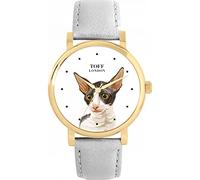 Toff London Ladies Blue Cornish Rex Cat Head Watch