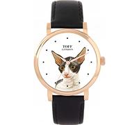 Toff London Ladies Blue Cornish Rex Cat Head Watch