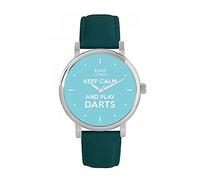 Toff London Ladies Blue Keep Calm and Play Darts Batons Watch