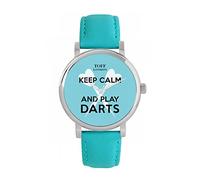 Toff London Ladies Blue Keep Calm and Play Darts Watch