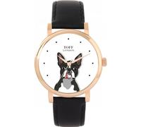 Toff London Ladies Boston Terrier Dog Head Watch