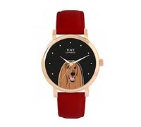 Toff London Ladies Brown Afghan Hound Dog Head Watch