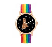 Toff London Ladies Brown Afghan Hound Dog Watch