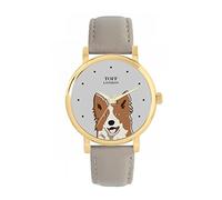 Toff London Ladies Brown and White Border Collie Dog Head Watch
