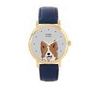 Toff London Ladies Brown and White Border Collie Dog Head Watch