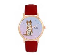 Toff London Ladies Brown and White Border Collie Dog Watch