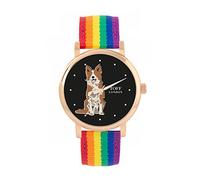 Toff London Ladies Brown and White Border Collie Dog Watch