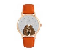 Toff London Ladies Brown and White Springer Spaniel Dog Head Watch