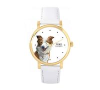 Toff London Ladies Brown Border Collie Dog Head Watch