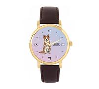 Toff London Ladies Brown Border Collie Dog Watch