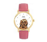 Toff London Ladies Brown Cockapoo Dog Head Watch