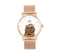 Toff London Ladies Brown Cockapoo Dog Head Watch