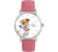 Toff London Ladies Brown Jack Russell Terrier Dog Head Watch