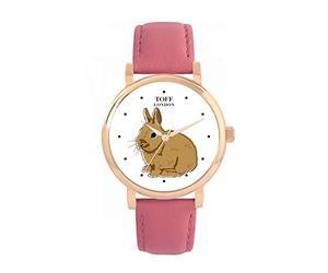 Toff London Ladies Brown Netherland Dwarf Rabbit Watch