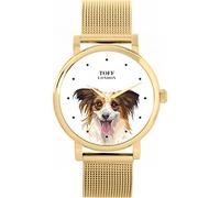 Toff London Ladies Brown Papillon Dog Head Watch
