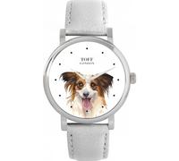 Toff London Ladies Brown Papillon Dog Head Watch